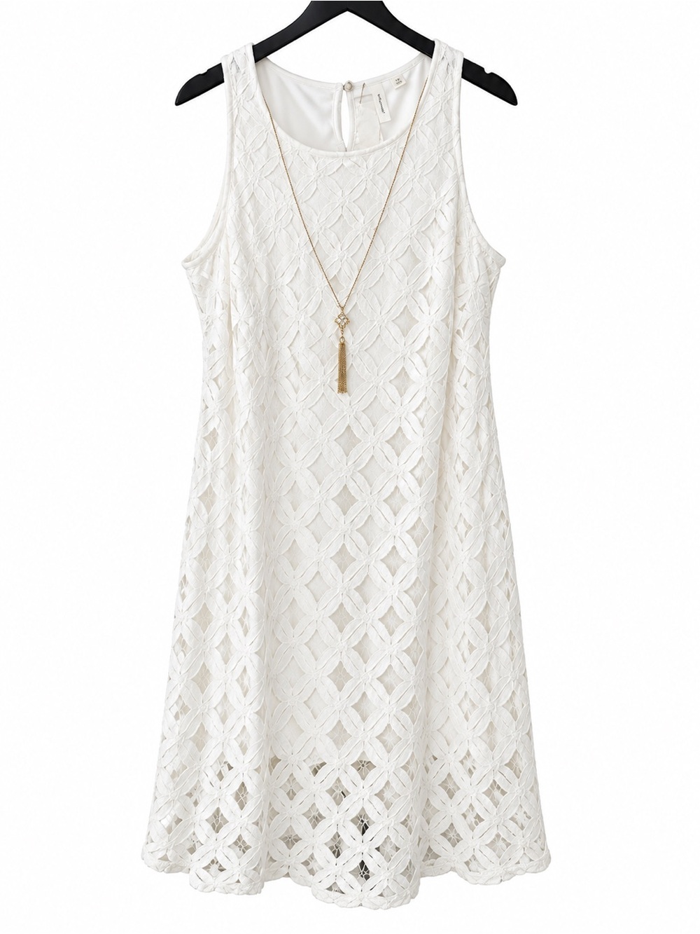 Tacera White Lace Sleeveless Swim Cover-Up